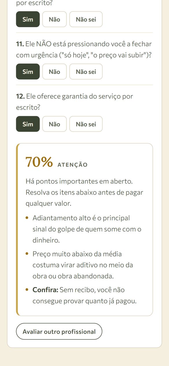 Teste do orçamento